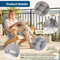 thumbnail image 4 of Chair Cushion High Back, Waterproof Outdoor Patio Seat Cushion, Non-Slip Secure Straps, Thick Comfortable Foam, Fade Resistant for Rocking Chairs, Porch, Gliders, Indoor and Outdoor Use Gray, 4 of 7