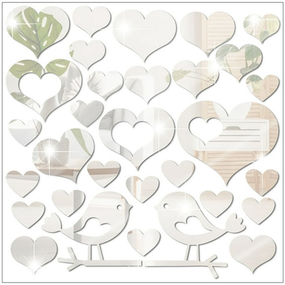 HEALEEP Acrylic Decorative Wall Mirror for Kitchen and Dining Room 1Pack 11.8x11.8in