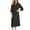 Black, variant on Cmfcve Plus Size Work Dresses for Woman 3/4 Long Sleeves V-Neck A-line T-Shirt Dress Vintage Loose Fit 0ffice Professional Dress