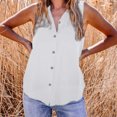 thumbnail image 5 of Babysbule Women's Clearance Tops Women's Fashion Turn-down Collar Leisure Sleeveless Solid Vest Tops, 5 of 7