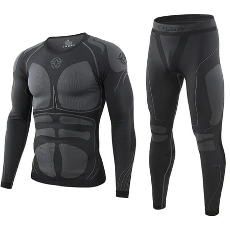 Mens Thermal Underwear Cold Para Base Hunting Top and Bottom Cold Weather Layer Winter Insulated Thermal Suits Gear Fleece Lined Long John Gifts for Extreme Clothes