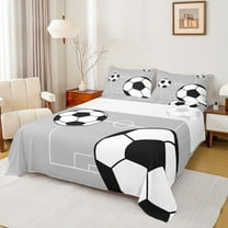 Manfei Sport Soccer 3pcs Twin Sheet Sets for Female Men Teens,Boys Football Print Twin Fitted Sheet,Ball Gamer Breathable Flat Sheet,Luxury Bedroom Decor