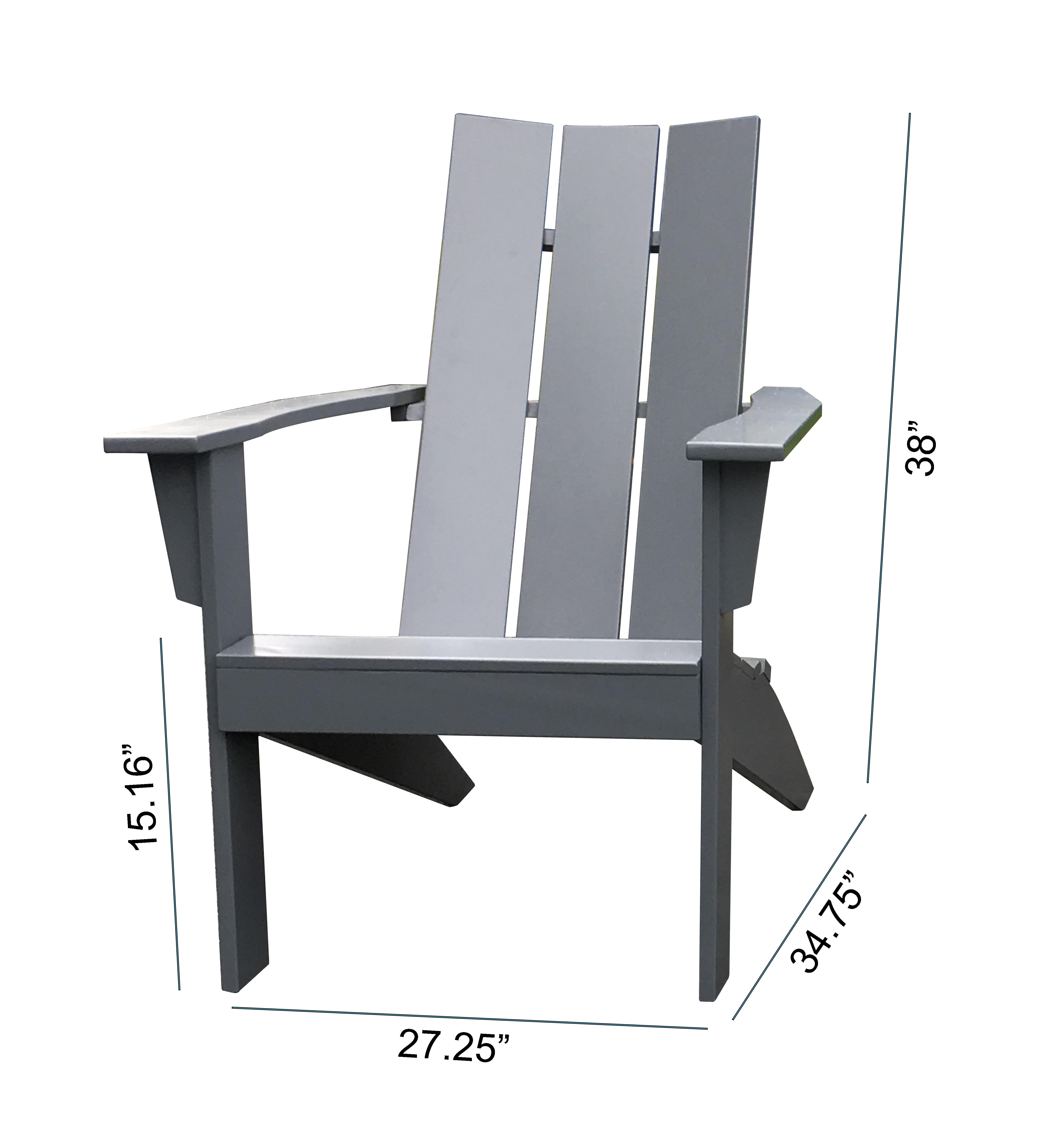 Mainstays Wood Outdoor Modern Adirondack Chair, Grey Color