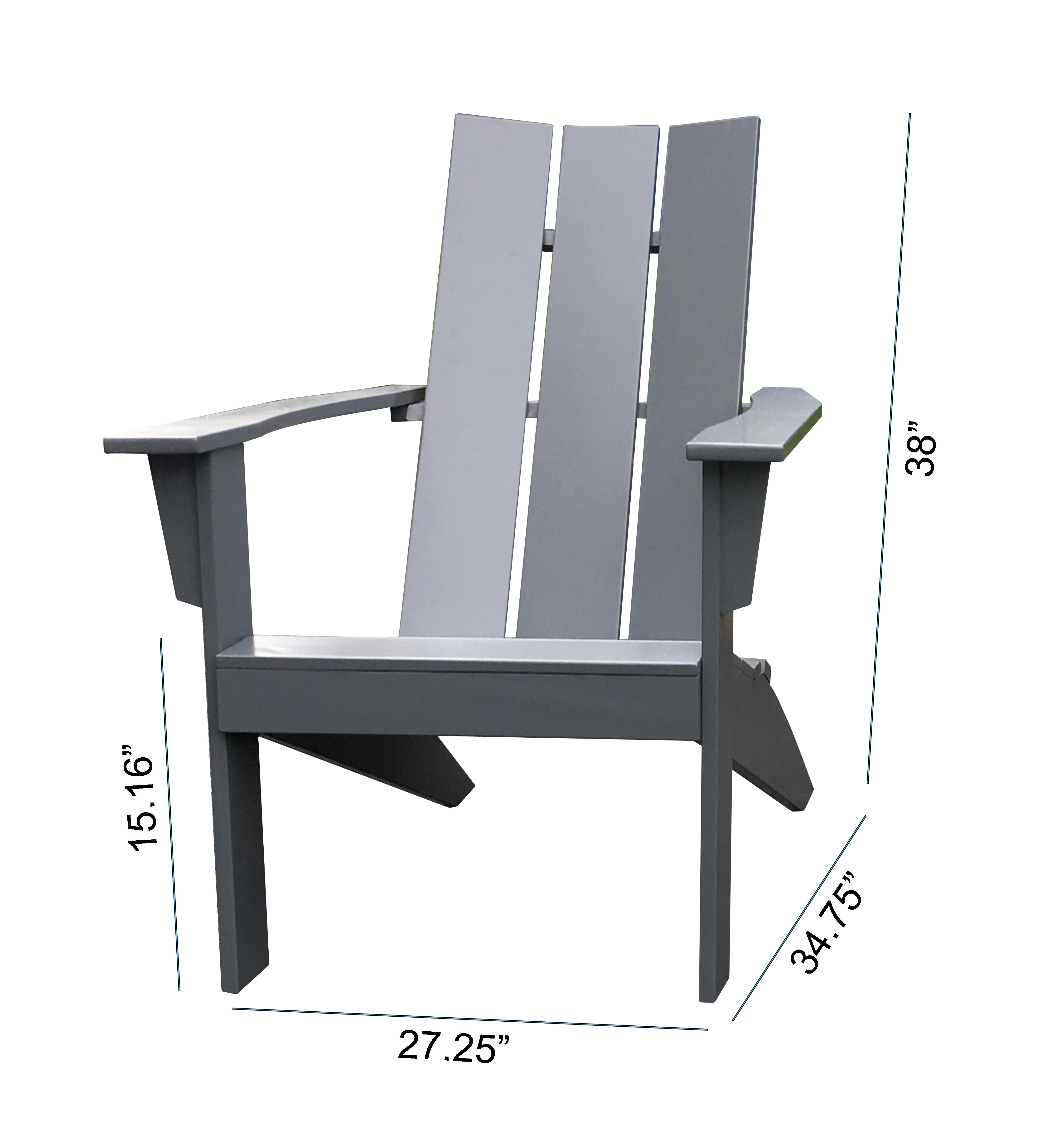 Mainstays Wood Outdoor Modern Adirondack Chair, Grey photo 6