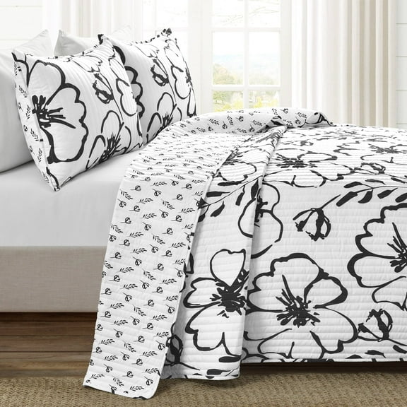 Lush Decor Scandinavian Floral Floral 3 Piece Quilt Sets