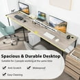 thumbnail image 6 of Giantex 95 Inch Reversible Corner Desk, L-Shaped Computer Desk w/Monitor Stand & 3 Cable Holes, 2-Person Long Study Writing Desk for ome Office, Grey, 6 of 6