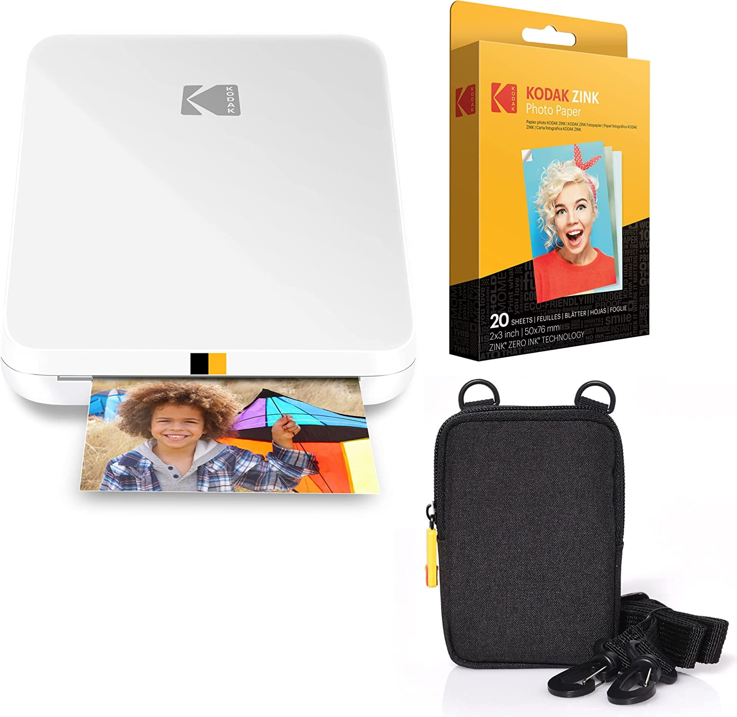 KODAK Slim Portable Photo Printer Kit with Case and 2x3” Paper, Bluetooth - Walmart.com