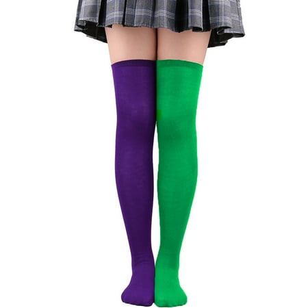 

Womens Long Socks Color Matching Thigh High Socks Over The Knee Socks Festival Christmas