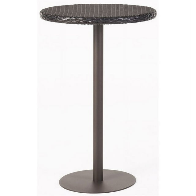 Noble House Dominic Table de Bar Ronde en Osier Multibrun 26 Pouces pour Extérieur
