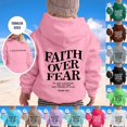 thumbnail image 2 of Aihuaihua Faith Over Fear Hoodies for Kid Long Sleeve Pullover Sweatshirt with Pocket Letter Print Fall Winter Fasion Clothes Jesus Hoodie for Toddler Boys and Girls, 2 of 5