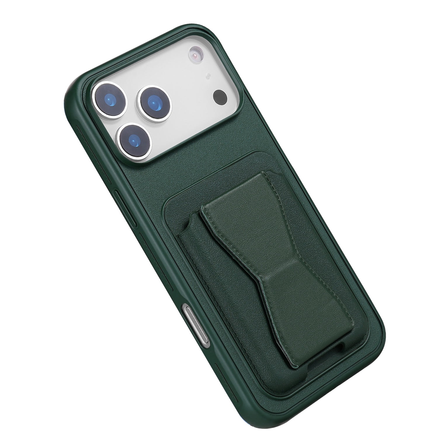 Magnetic Leather Wallet Case For iPhone 17 Pro with Integrated Stand - Dark Green