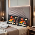 thumbnail image 2 of Serene Nighttime Scene Throw Pillow Covers - Set of 2 18x18in Featuring Red & Yellow Moons Clouds Stars Perfect for Couch Bed Car Decor, 2 of 8