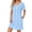 Clear Blue, variant on Cotton Nightgowns for Women Henley Button Down Neck Sleepshirts Short Sleeve Night Gowns Floral Sleepwear with Pockets S-XXXL