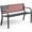 Red, variant on HAIMULI Anti-Rust Metal Bench Garden Bench with Back, All Weather Resistant Porch Benches for Outdoor Cast Iron Steel Frame Chair Waterproof, Red, 500 lbs
