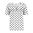 thumbnail image 4 of Jalioing Women's Short Sleeve Shirt Oversized Pleated Crew Neck T Shirt Plus Size Print Pullover Tee Summer, 4 of 6