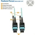 thumbnail image 2 of Tripp Lite 5M (16ft) 12 Fiber 40GbE OM3 Plenum-Rated MTP/MPO Patch Cable - Aqua, 2 of 4