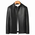 thumbnail image 4 of Veste en Cuir de Haute Qualité pour Hommes Mode Coréenne Col Montant Manteau Écologique, 4 of 5