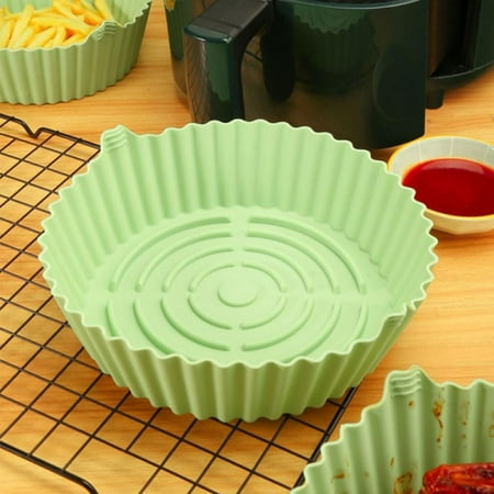 

Air Fryer Baking Pan Silicone Baking Mat Non-stick Air Fryer Baking Pad Reusable Air Fryer Silicone Pan Oil Guide Groove Desined Baking Mats