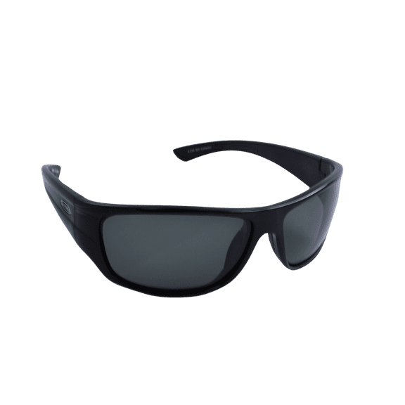 Sea Striker Bill Collector Sports Beach Fishing Mens Polarized Sunglasses Wraparound Black Frame w/Smoke Lens