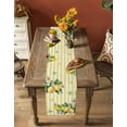 thumbnail image 5 of ERUNPONLY Lemon Flower Table Runner - 60 Inch Long Yellow Vertical Stripes Butterfly Farmhouse Cotton and Linen Blended Dress Scarves Farmhouse Table Runner for Kitchen Dining, Coffee Table, 13"x60", 5 of 8