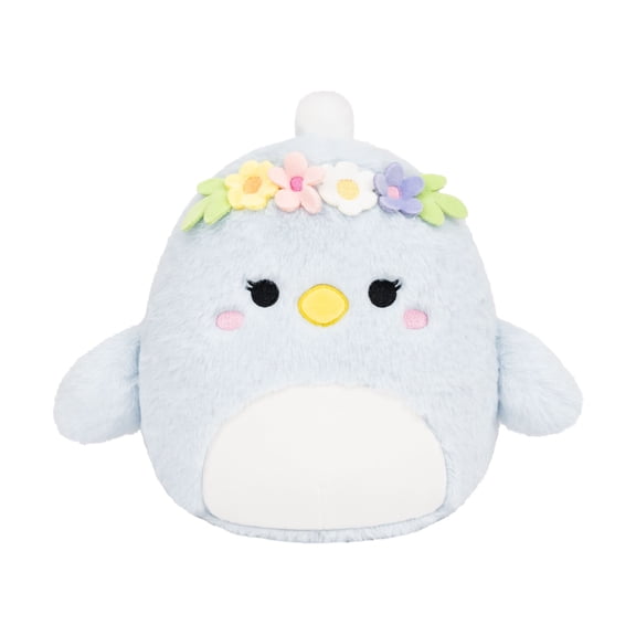 Squishmallows FuzzAMallow Official 8 inch Camden the Light Blue Chick With Flower Crown - Child's Ultra Soft Plush Toy