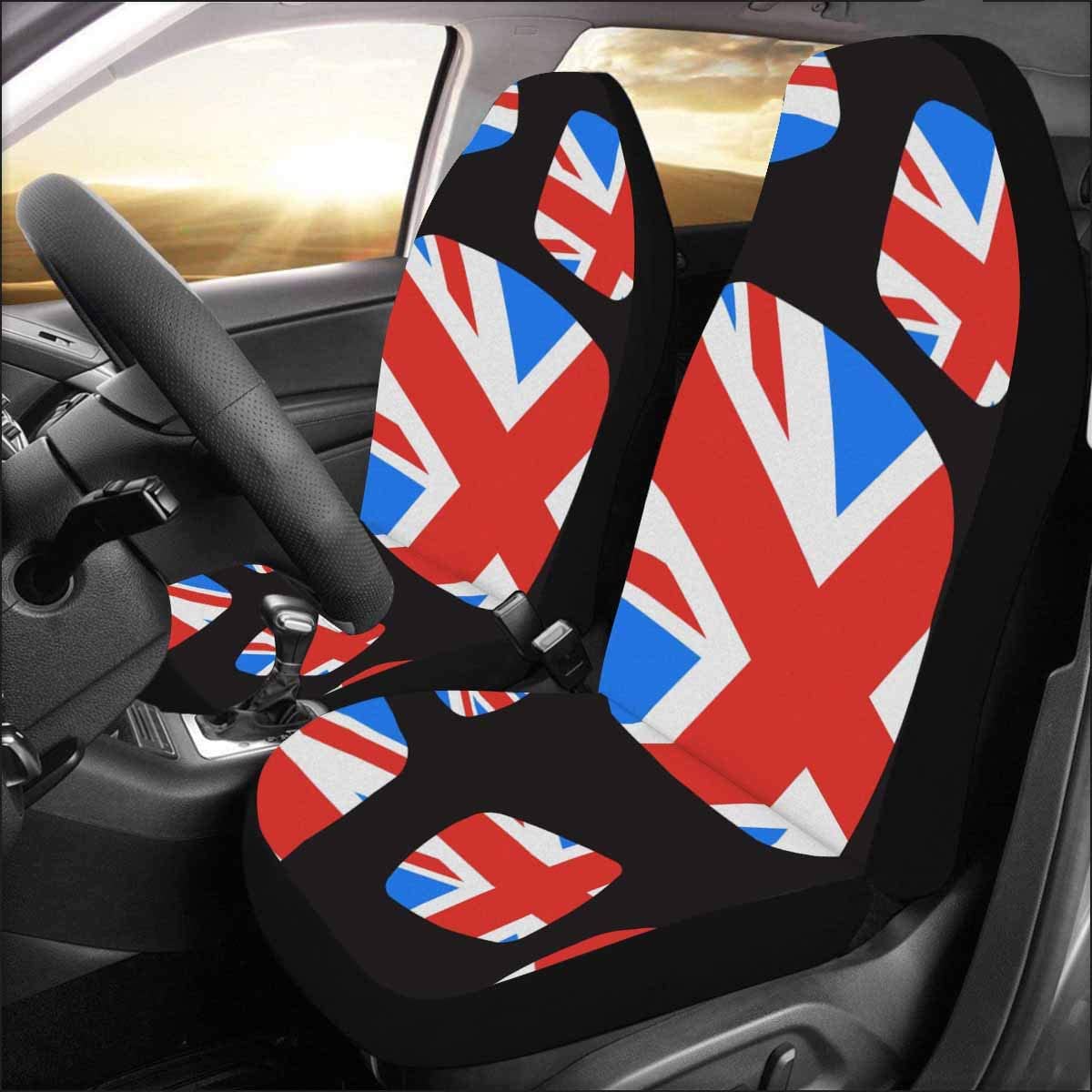 ZHANZZK Set of 2 Car Seat Covers Union Jack Flag Universal Auto Front Seats Protector Fits for Car,SUV Sedan,Truck - image 2 of 4