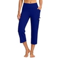 thumbnail image 2 of Only Moment Womens Hiking Pants High Waisted Work Travel Pants with Pockets Stretchy Business Casual Slacks Blue,XL, 2 of 6