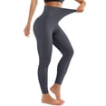 thumbnail image 2 of Women's High Waisted No Front Seam Leggings - Tummy Control Full Length Yoga Pants for Workout & Daily Wear Dark Gray M 22" Inseam, 2 of 6