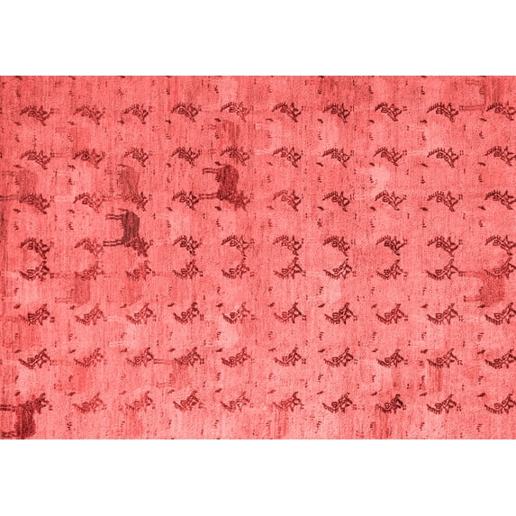 Ahgly Company Indoor Rectangle Abstract Red Modern Area Rugs, 2' x 4'