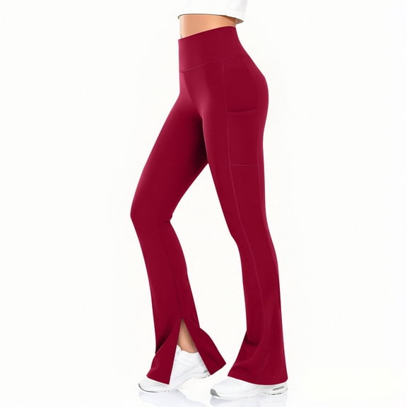 PFRNLF Women's Yoga Leggings with Pockets Summer High Waisted Tummy Control Bootcut Flare Pants