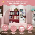 thumbnail image 4 of Hironpal Bookcase with 4 Tier Storage, Burlywood, Pink, 4 of 7