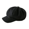 thumbnail image 1 of Peaked Caps Retro Fashion Warm Woolen Beret Octagonal Hats Easy Matching Sun Visor Design Windproof Headgear for Theme Party Light Gray, 1 of 6