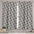 thumbnail image 2 of Ambesonne Abstract Valance & Curtain, Geometric Monochrome Art, 55"x30", Eggshell Seal Brown, 2 of 7