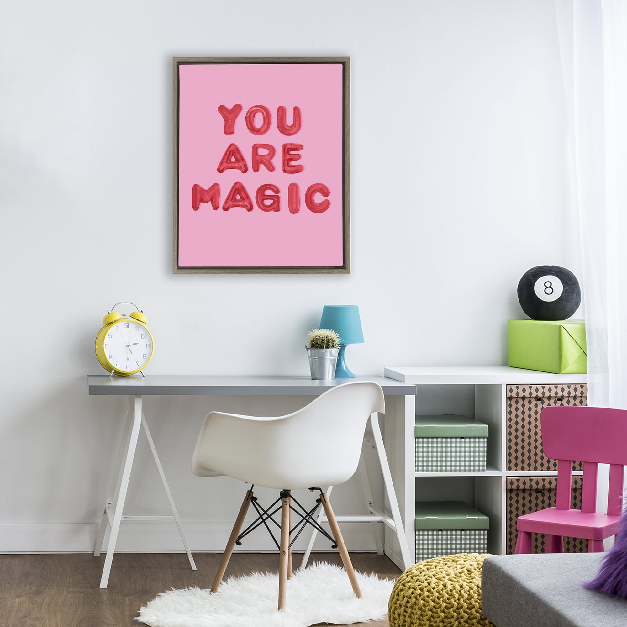 Stupell Industries You Are Magic Red & Pink Brown Framed Floater Canvas Wall Art, design by LISH Creative