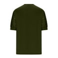 thumbnail image 5 of Sevevn Women's Fashion Solid Color Round-Neck Short Sleeve Round-Neck Blouses Army Green XL End of Year Clearance, 5 of 7