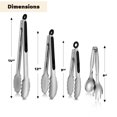 thumbnail image 3 of 4 Pack Kitchen Tongs, Stainless Steel Metal Tongs, Non-Slip Grip for Cooking, Grilling, Serving, Salad, BBQ, Dishwasher Safe, 3 of 6