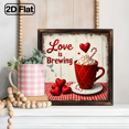 thumbnail image 6 of 2D Flat, 1Pc Wood Frame Sign Love-filled, Red Heart Coffee Cup, Vintage Hand-drawn Style Wall Art Paintings Ideal Gift For Valentine's Day, For Wife, Husband, Beloved, and Family Living Room Bed, 6 of 9