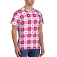 thumbnail image 2 of Bixox Men's Plaid Heart Printed Short Sleeve Skinny Athletic T-Shirt, 2 of 6