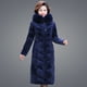 thumbnail image 5 of Ropa de invierno para mujer, abrigo largo de piel morada con capucha de piel, tejido de terciopelo, algodón acolchado, abrigo cálido y grueso, nueva ropa de abrigo, 5 of 5
