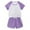 Purple, variant on ZACPNCV Kid Young Boy Girls Pajamas Clothes Color Block Top and Waist Shorts 2 Pieces Summer PJS Outfits Set Black 2-3 Years