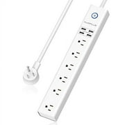 Surge Protector Power Strip with USB Ports, 10ft Extension Cord, 6 Outlets and 4 USB Ports, AUOPLUS Mountable Power