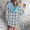 thumbnail image 5 of Fartey Plaid Jackets for Women Flannel Hooded Shacket Coats Oversized Button Up Jacket with Pockets Loose Comfy Long Sleeve Coats, 5 of 5
