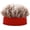 Brown-red, variant on Men’s Funky Faux Fur Knit Beanie Hat with Straight Hair, Hip Hop Streetwear Novelty Hat for Parties, Festivals & Gag Gifts