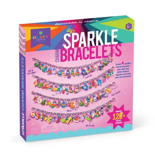 Charm Bracelets Craft-tastic, kit para manualidades, para más de 6 años, con 4 pulseras