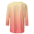 thumbnail image 5 of Yigetop Ladies Blouses 3/4 Length Sleeve Womens Tops Casual Loose Fit Crewneck T Shirts Cute Solid Three Quarter Length Tunic Tops Elbow Sleeve Tops Women Yellow S, 5 of 5