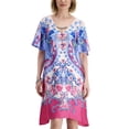 thumbnail image 2 of JM Collection Womens Printed Swing Dress Fuchsia Tulip Combo XL, 2 of 3