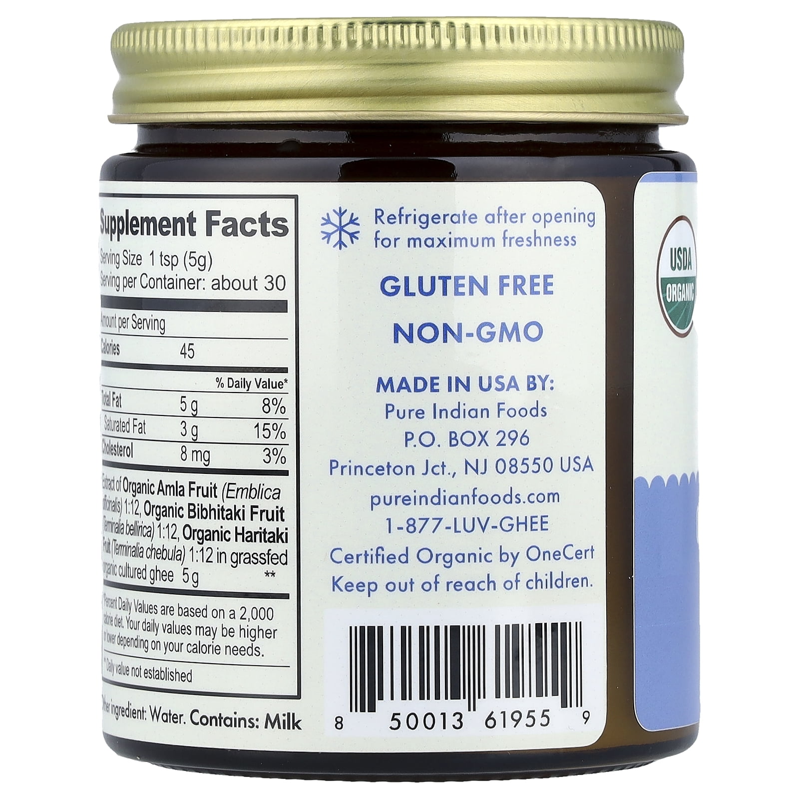 Pure Indian Foods Organic Triphala Ghee, 5.3 oz (150 g)