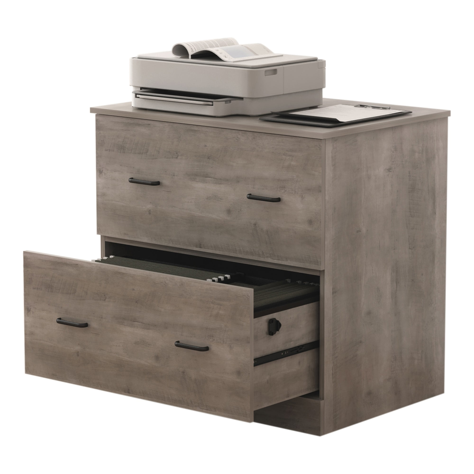 Realspace® Peakwood 30-1/2"W x 21-4/5"D Lateral 2-Drawer File Cabinet, Smoky Brown