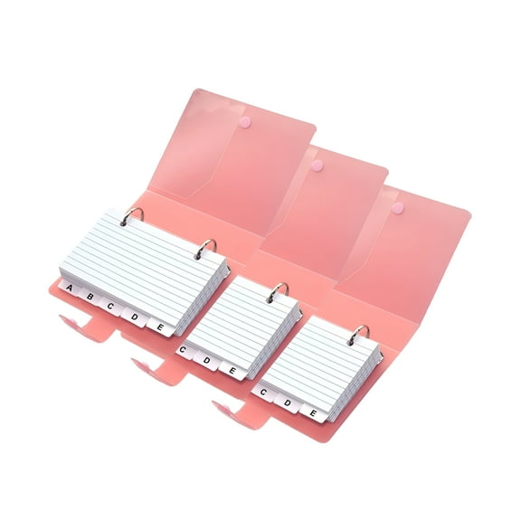 CCOCC 3x5 Lined Index Cards with Ring Binder Holder and Dividers,100 Ruled Cards 3 Pack