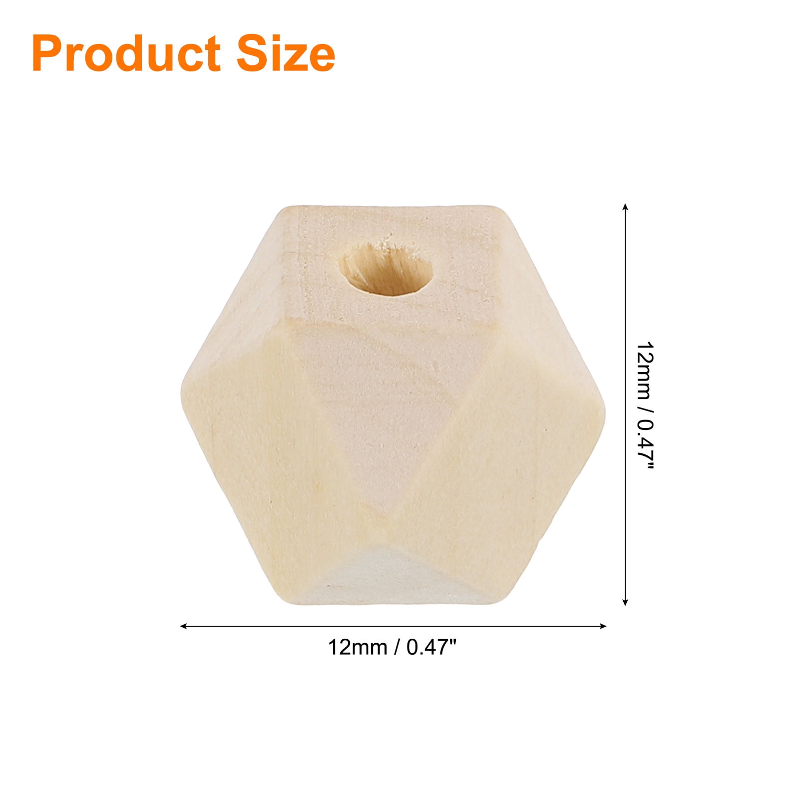 200 Pack Geometric Wood Beads, 16mm/0.63inch Natural Color Loose Spacer Beads